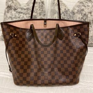 Louis Vuitton Damier Ebene Rose Neverfull MM